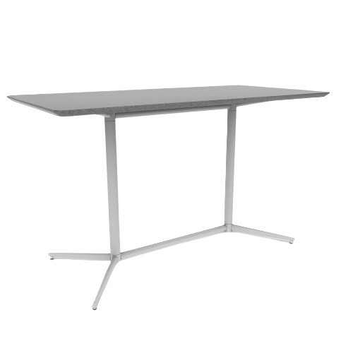 Vaux 36 x 72" Rounded Rectangle Bar Table HPL Top with Knife Edge Glides 42"H