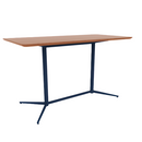 Vaux 36 x 72" Rounded Rectangle Bar Table HPL Top with Knife Edge Glides 42"H