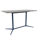 Vaux 36 x 72" Rounded Rectangle Bar Table HPL Top with Knife Edge Glides 42"H