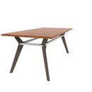 Rang 36" x 72" Rectangle Cafe Table Solid Wood Legs Steel Apron HPL Top with Square Edge 30"H