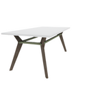 Rang 36" x 72" Rectangle Cafe Table Solid Wood Legs Steel Apron HPL Top with Square Edge 30"H