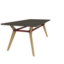 Rang 36" x 72" Rectangle Cafe Table Solid Wood Legs Steel Apron HPL Top with Square Edge 30"H