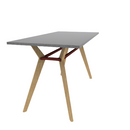 Rang 36" x 72" Rectangle Bar Table Solid Wood Legs Steel Apron HPL Top with Square Edge 42"H