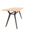 Rang 36" x 72" Rectangle Bar Table Solid Wood Legs Steel Apron HPL Top with Square Edge 42"H