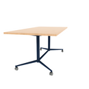 Vaux 36 x 72" Rectangle Cafe Table HPL Top with Square Edge Casters 30"H