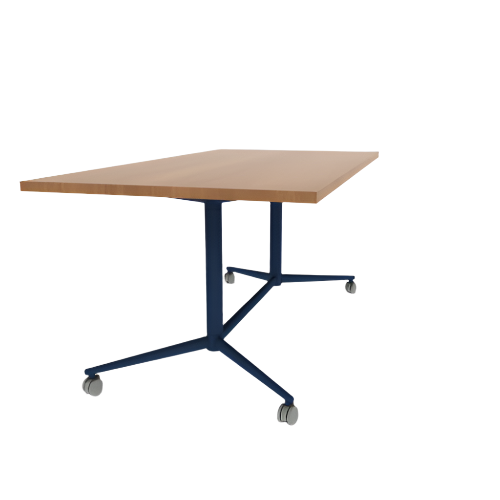 Vaux 36 x 72" Rectangle Cafe Table HPL Top with Square Edge Casters 30"H