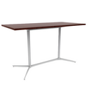 Vaux 36 x 72" Rectangle Bar Table HPL Top with Square Edge Glides 42"H