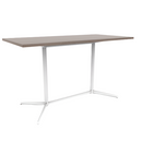 Vaux 36 x 72" Rectangle Bar Table HPL Top with Square Edge Glides 42"H