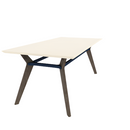 Rang 36" x 72" Rectangle Cafe Table Solid Wood Legs Steel Apron HPL Top with Knife Edge 30"H