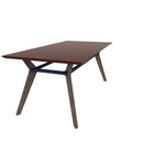 Rang 36" x 72" Rectangle Cafe Table Solid Wood Legs Steel Apron HPL Top with Knife Edge 30"H