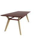 Rang 36" x 72" Rectangle Cafe Table Solid Wood Legs Steel Apron HPL Top with Knife Edge 30"H