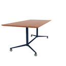 Vaux 36 x 72" Rectangle Cafe Table HPL Top with Knife Edge Casters 30"H