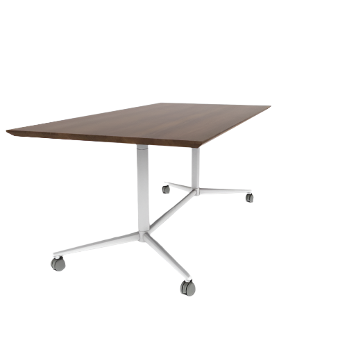 Vaux 36 x 72" Rectangle Cafe Table HPL Top with Knife Edge Casters 30"H