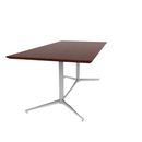 Vaux 36 x 72" Rectangle Cafe Table HPL Top with Knife Edge Glides 30"H