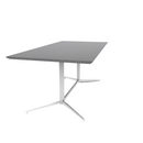 Vaux 36 x 72" Rectangle Cafe Table HPL Top with Knife Edge Glides 30"H