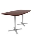 Proof 36" x 72" Boat Pedestal Counter Table with X-Base Pair HPL Top