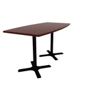 Proof 36" x 72" Boat Pedestal Counter Table with X-Base Pair HPL Top