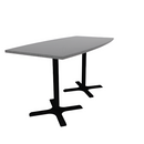 Proof 36" x 72" Boat Pedestal Counter Table with X-Base Pair HPL Top