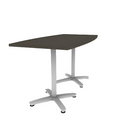 Proof 36" x 72" Boat Pedestal Counter Table with Arched Base Pair HPL Top