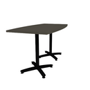 Proof 36" x 72" Boat Pedestal Counter Table with Arched Base Pair HPL Top