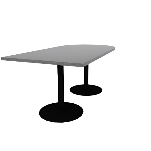 Proof 36" x 72" Horseshoe Pedestal Cafe Table with Cast Iron Round Base Pair HPL Top