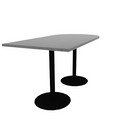 Proof 36" x 72" Horseshoe Pedestal Counter Table with  Round Base Pair HPL Top