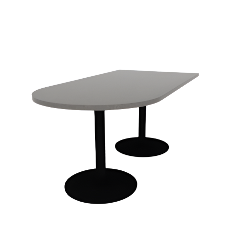 Proof 36" x 72" Horseshoe Pedestal Cafe Table with Round Steel Base Pair HPL Top