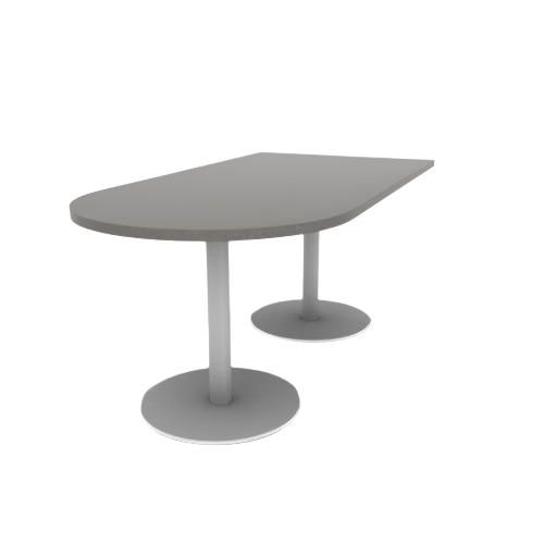 Proof 36" x 72" Horseshoe Pedestal Cafe Table with Round Steel Base Pair HPL Top