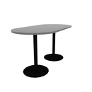 Proof 36" x 72" Racetrack Pedestal Counter Table with Round Base Pair HPL Top