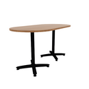 Proof 36" x 72" Racetrack Pedestal Counter Table with Arched Base Pair HPL Top