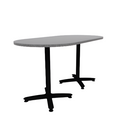 Proof 36" x 72" Racetrack Pedestal Counter Table with Arched Base Pair HPL Top