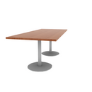 Proof 36" x 84" Rectangle Pedestal Cafe Table with Round Base Pair HPL Top