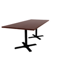 Proof 36" x 84" Rectangle Pedestal Cafe Table with X-Base Pair HPL Top