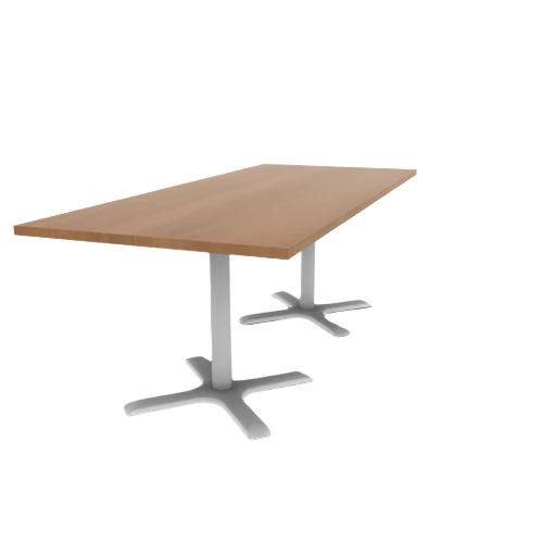 Proof 36" x 84" Rectangle Pedestal Cafe Table with X-Base Pair HPL Top