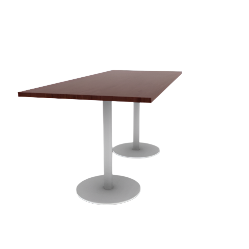 Proof 36" x 84" Rectangle Pedestal Counter Table with Round Steel Base Pair HPL Top