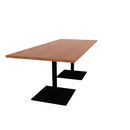 Proof 36" x 84" Rectangle Pedestal Cafe Table with Square Steel Base Pair HPL Top