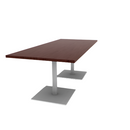 Proof 36" x 84" Rectangle Pedestal Cafe Table with Square Steel Base Pair HPL Top