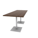 Proof 36" x 84" Rectangle Pedestal Counter Table with Square Steel Base Pair HPL Top