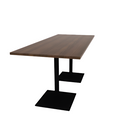 Proof 36" x 84" Rectangle Pedestal Counter Table with Square Steel Base Pair HPL Top