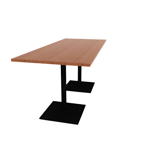 Proof 36" x 84" Rectangle Pedestal Counter Table with Square Steel Base Pair HPL Top