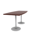 Proof 36" x 84" Boat Pedestal Counter Table with Round Base Pair HPL Top