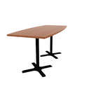 Proof 36" x 84" Boat Pedestal Counter Table with X-Base Pair HPL Top