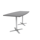 Proof 36" x 84" Boat Pedestal Counter Table with X-Base Pair HPL Top