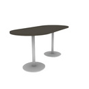Proof 36" x 84" Racetrack Pedestal Counter Table with Round Base Pair HPL Top