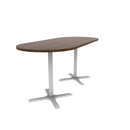 Proof 36" x 84" Racetrack Pedestal Counter Table with X-Base Pair HPL Top