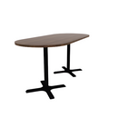 Proof 36" x 84" Racetrack Pedestal Counter Table with X-Base Pair HPL Top