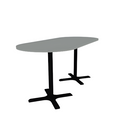 Proof 36" x 84" Racetrack Pedestal Counter Table with X-Base Pair HPL Top