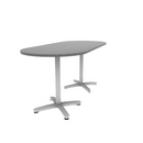 Proof 36" x 84" Racetrack Pedestal Counter Table with Arched Base Pair HPL Top