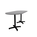 Proof 36" x 84" Racetrack Pedestal Counter Table with Arched Base Pair HPL Top