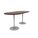 Proof 36" x 84" Racetrack Pedestal Counter Table with Round Steel Base Pair HPL Top